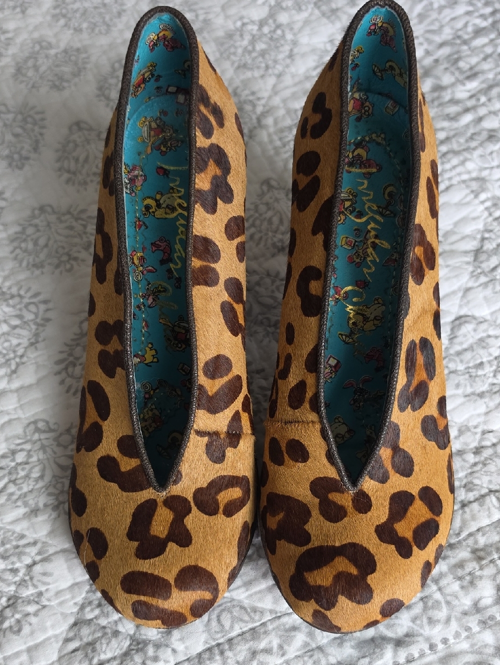 Irregular Choice Leopard Print Pumps in Brown and Turquoise